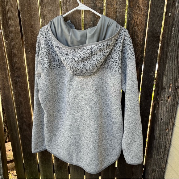 Eddie Bauer Women’s Heathered Gray Hooded Zip Up Knit Fleece Jacket Sz 2XL - Picture 7 of 15